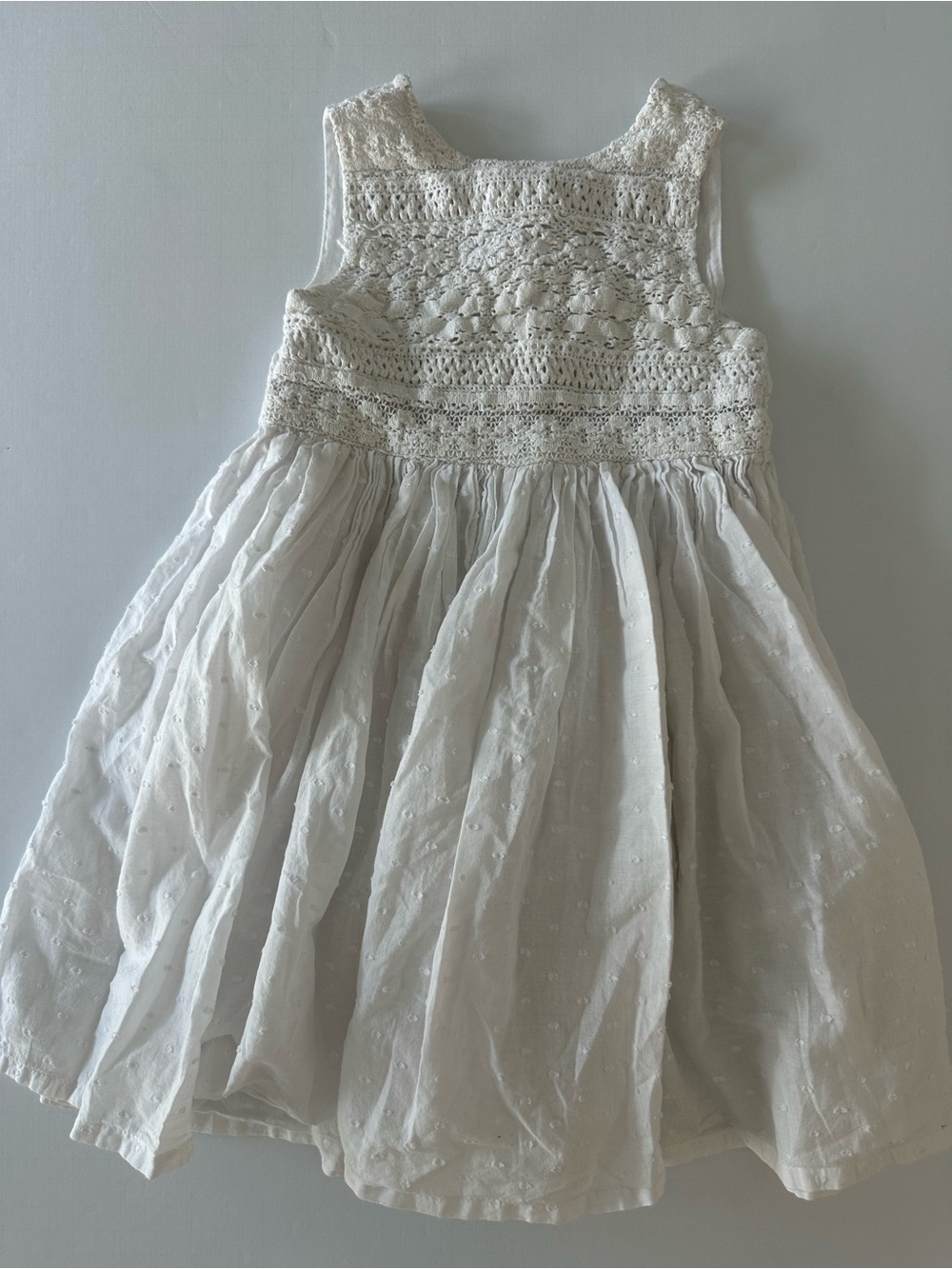 Handprint Girls 100% Cotton Dress Size 3/4T Layered Crochet Sundress